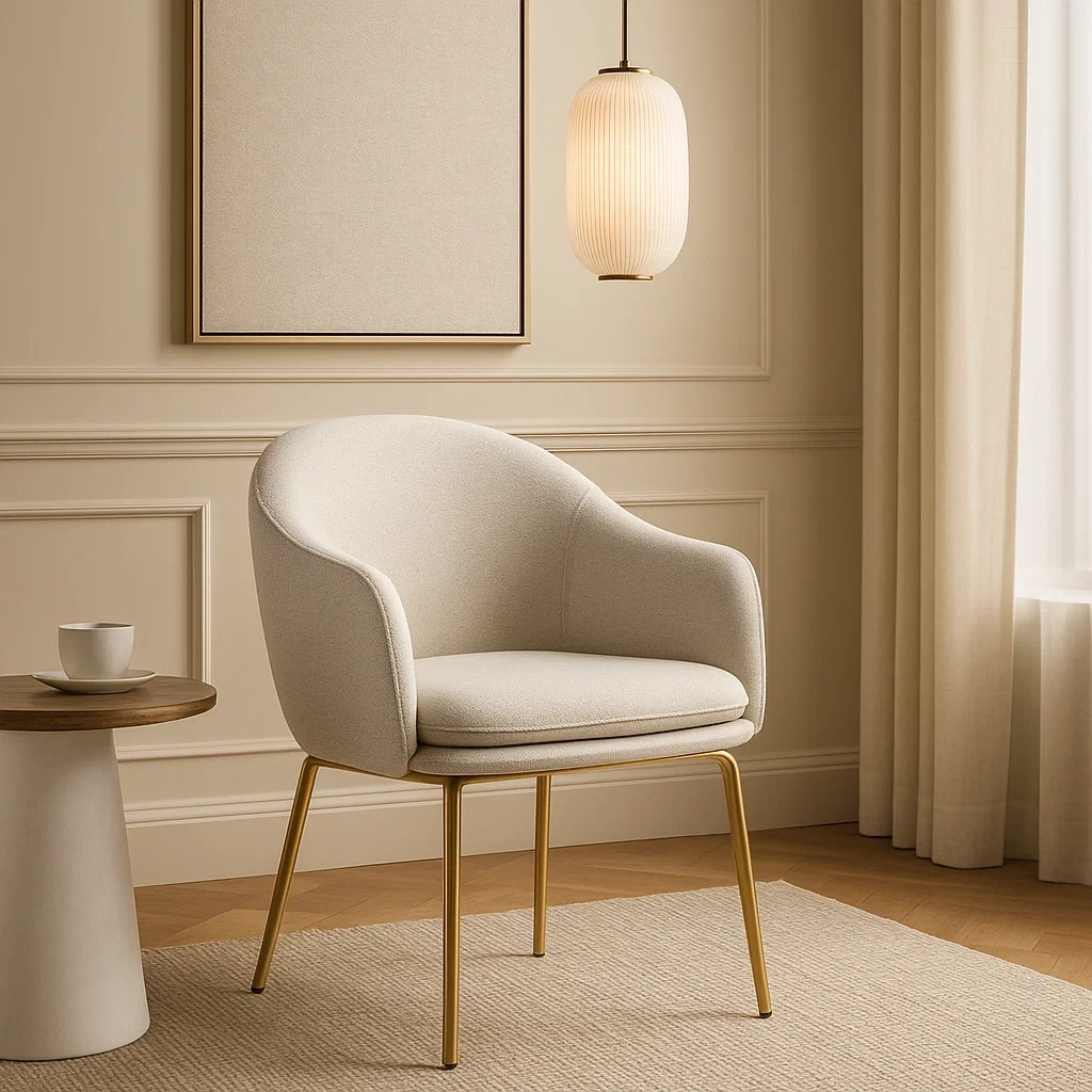 chaise de salle à manger moderne avec dossier courbé