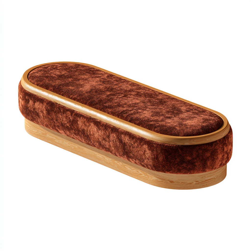 banc ovale rembourré moderne