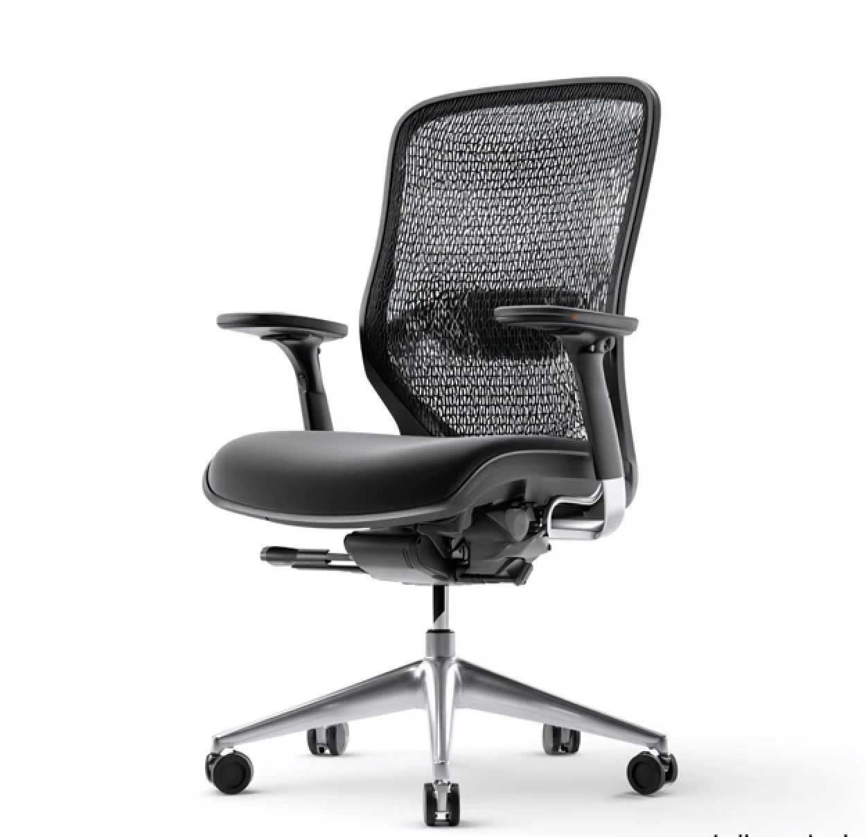 Chaise de bureau ergonomique en maille avec assise rembourrée et base en métal