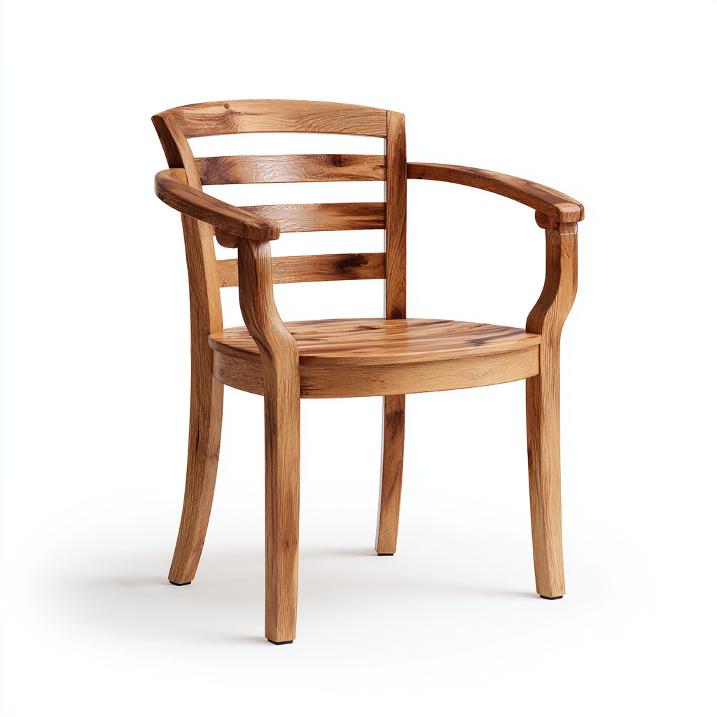 chaise de salle à manger en bois avec accoudoirs
