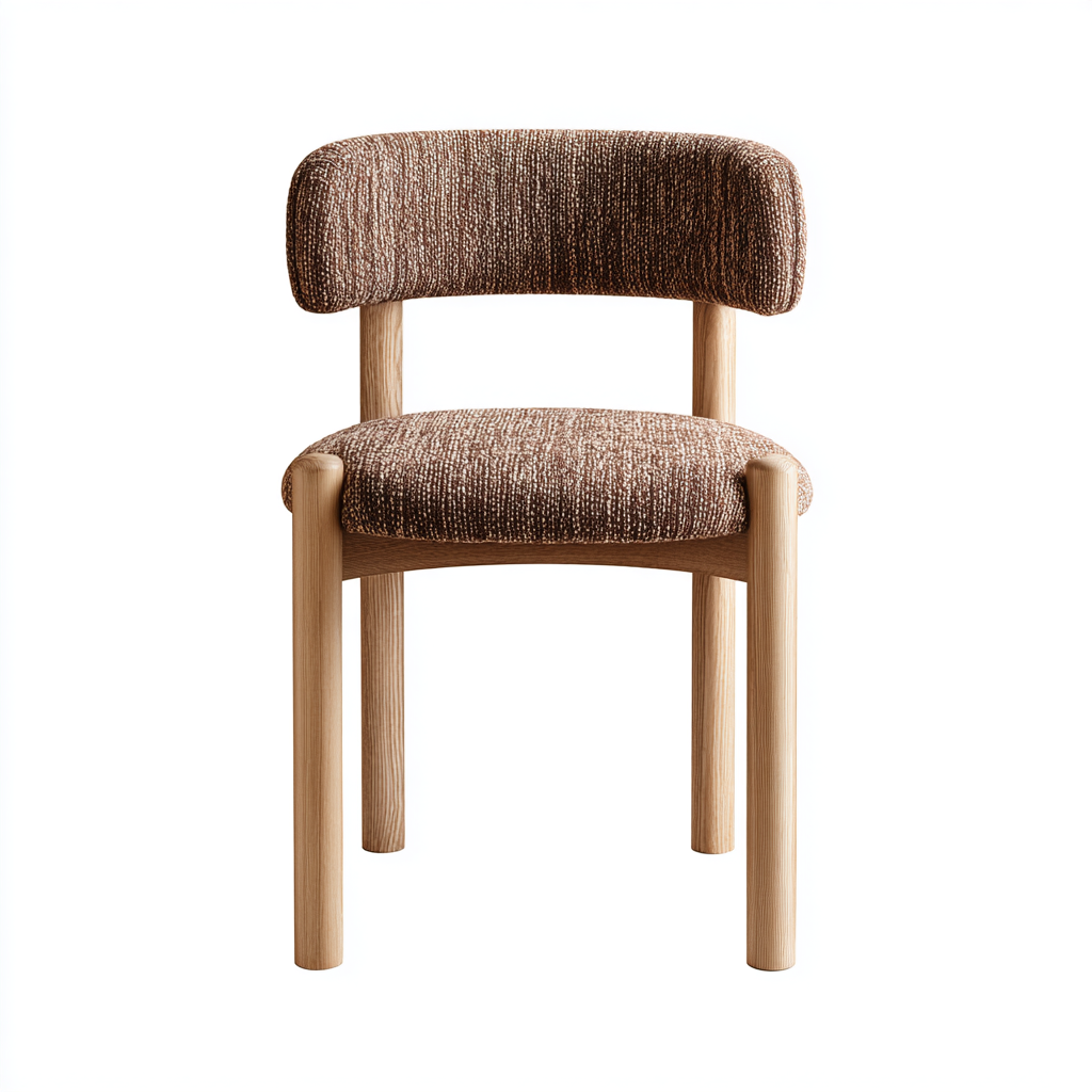 chaise de salle à manger en tissu et bois clair