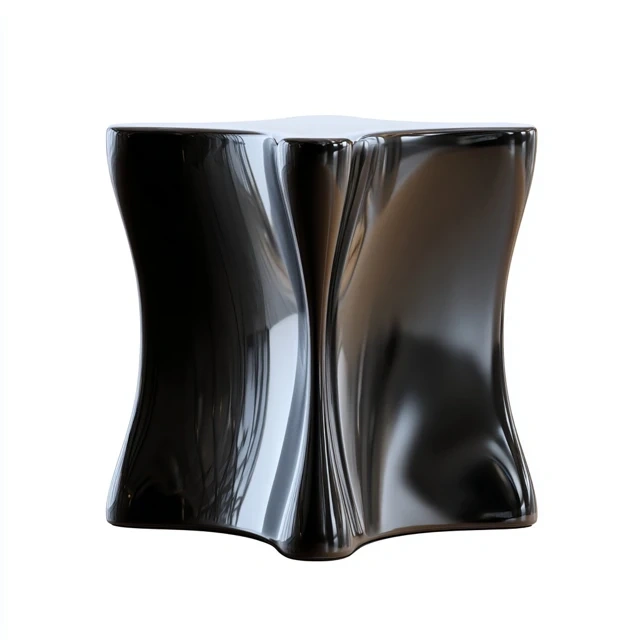 Tabouret design contemporain noir en résine brillante