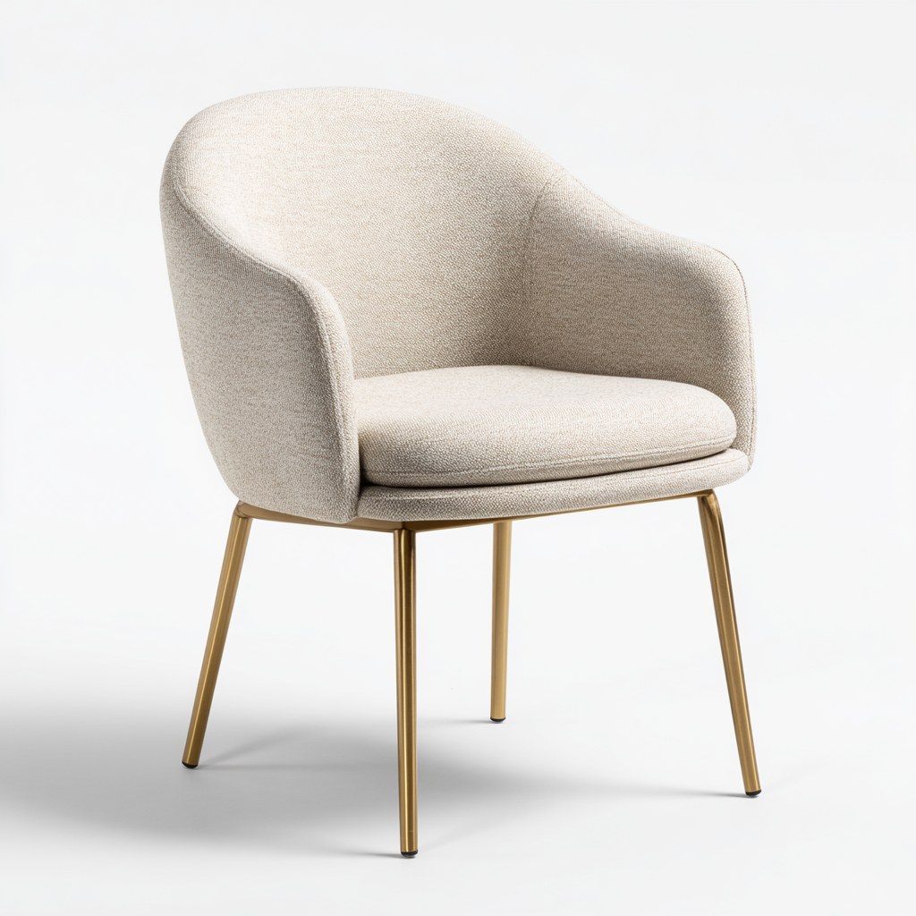 chaise de salle à manger moderne avec dossier courbé