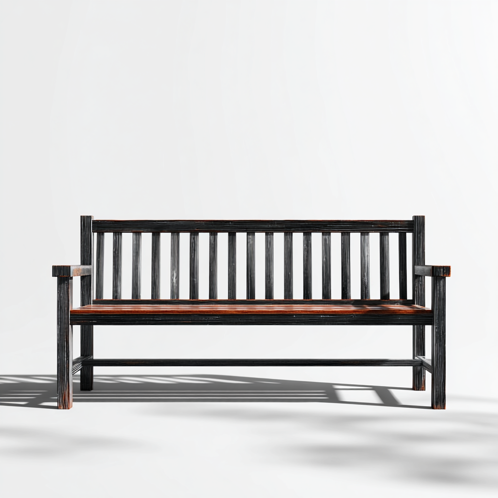 banc de jardin en bois à lattes avec accoudoirs