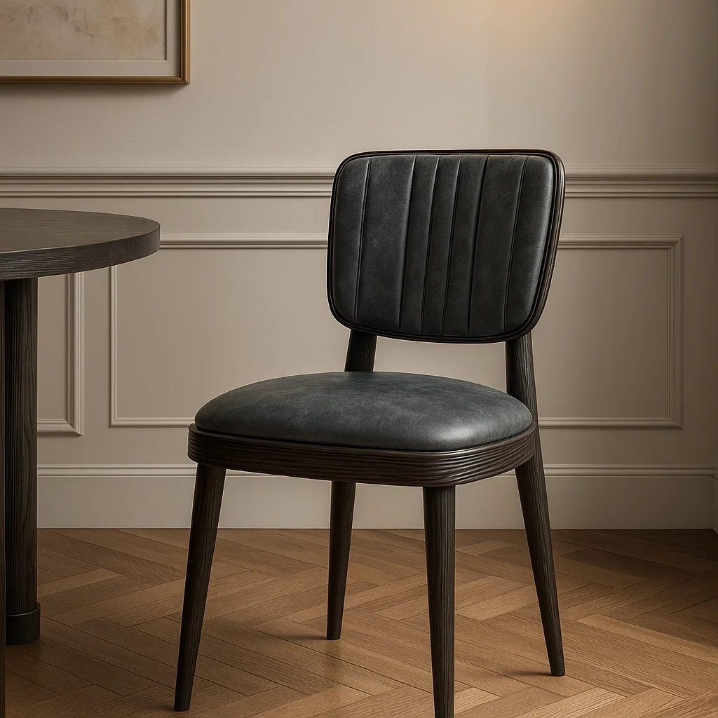 chaise de salle à manger moderne avec dossier capitonné