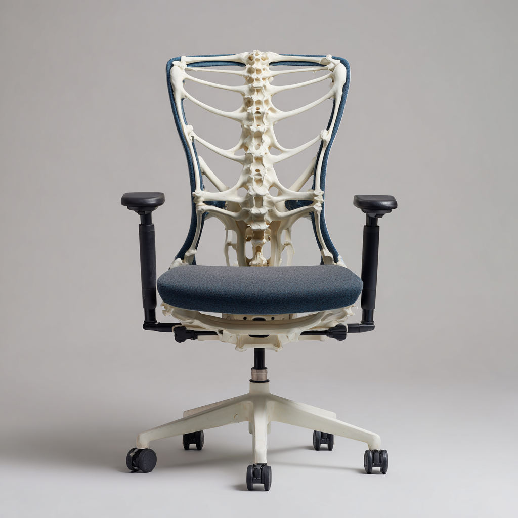 Chaise de bureau ergonomique design avec dossier biomimétique