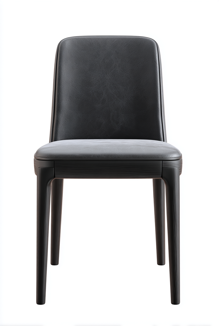 Chaise de salle à manger moderne en similicuir noir