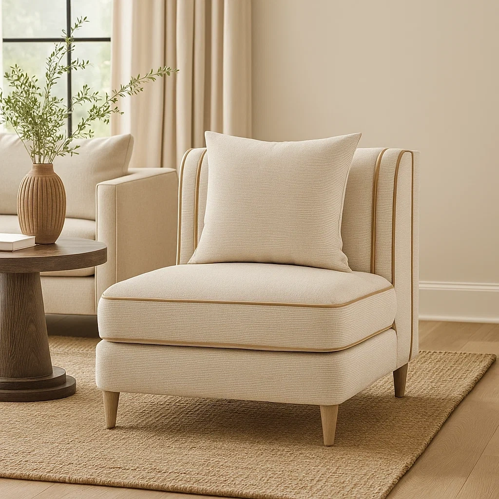 fauteuil rembourré avec coussin