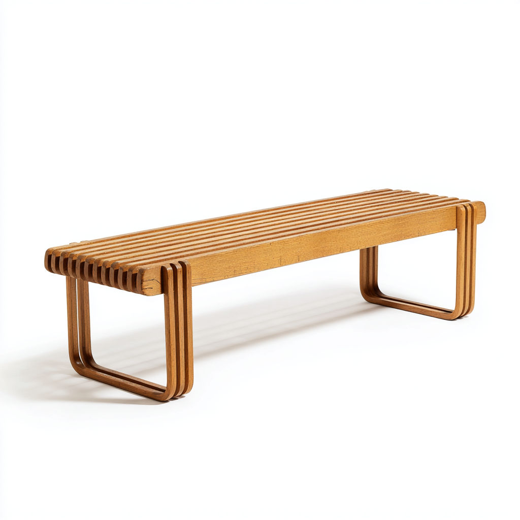 Banc moderne en bois à lattes