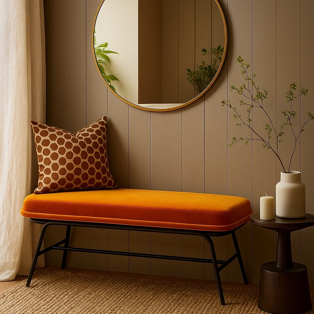 banc moderne avec piètement en métal