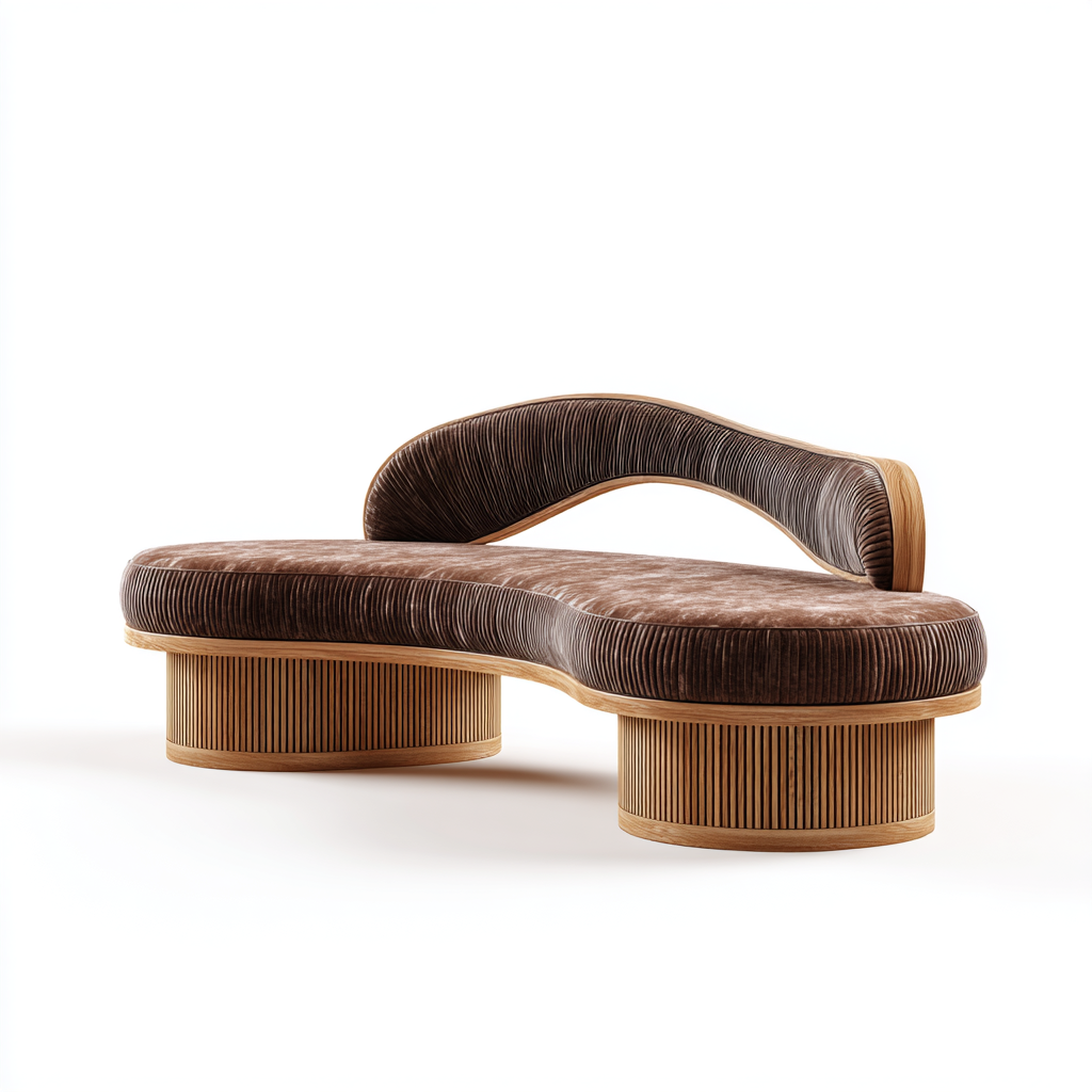 banc design courbé avec dossier