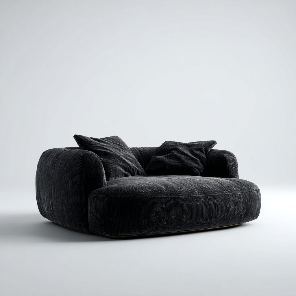 canapé d'angle minimaliste noir