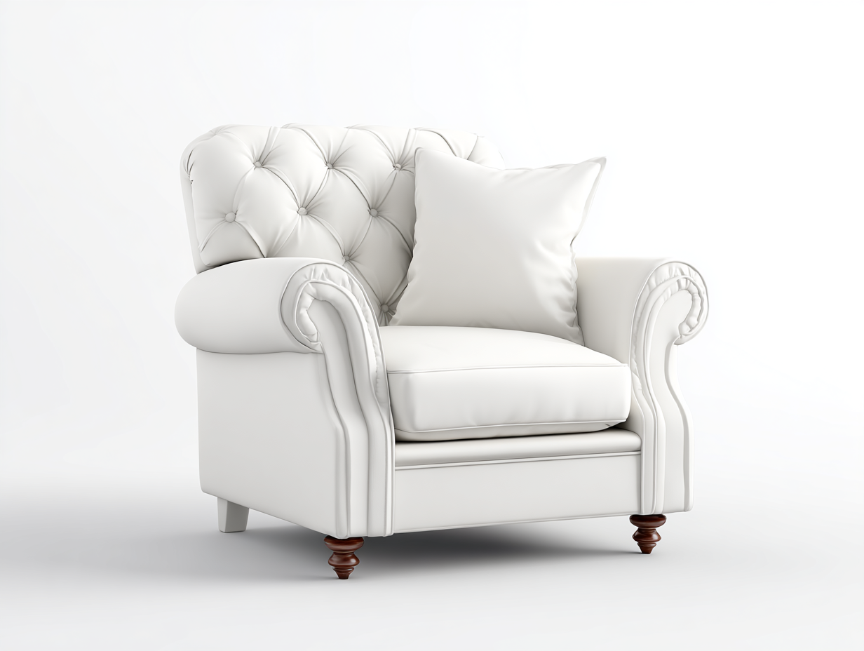 Fauteuil blanc avec coussin blanc