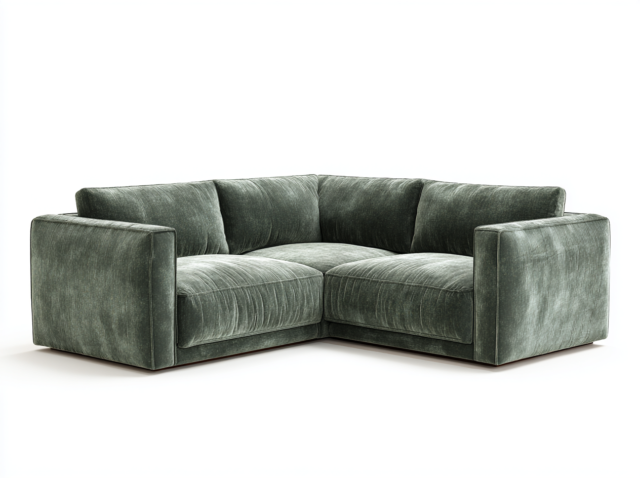 Canapé d'angle en L en velours