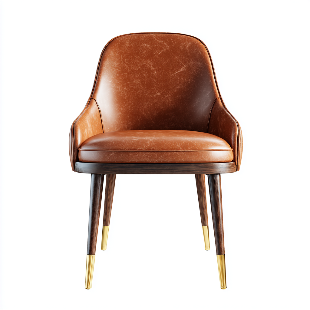 chaise de salle à manger moderne en cuir avec pieds en bois