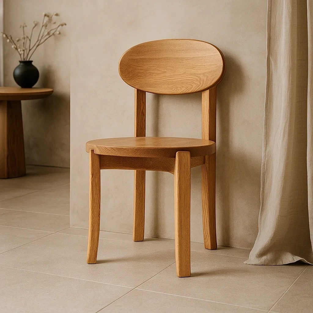 Chaise de salle à manger en bois massif style minimaliste