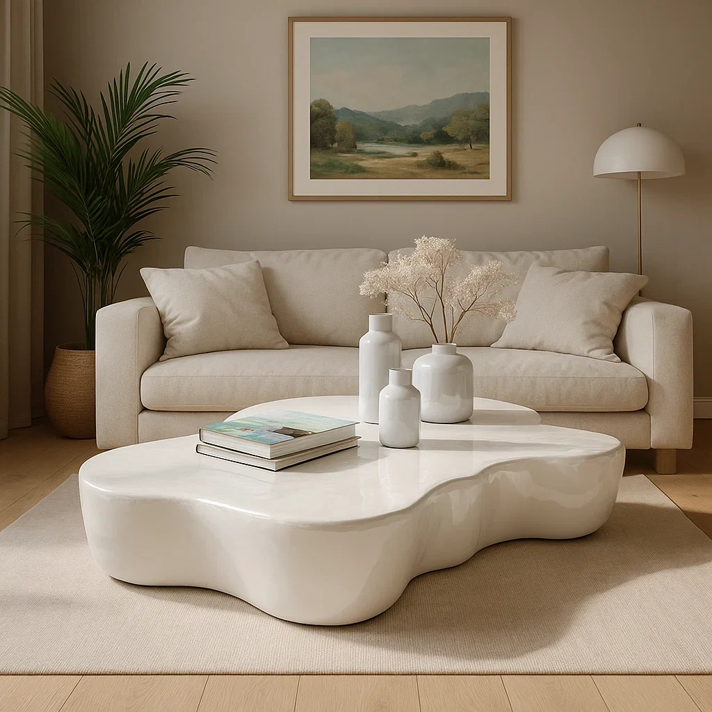 Table basse irrégulière en résine laquée