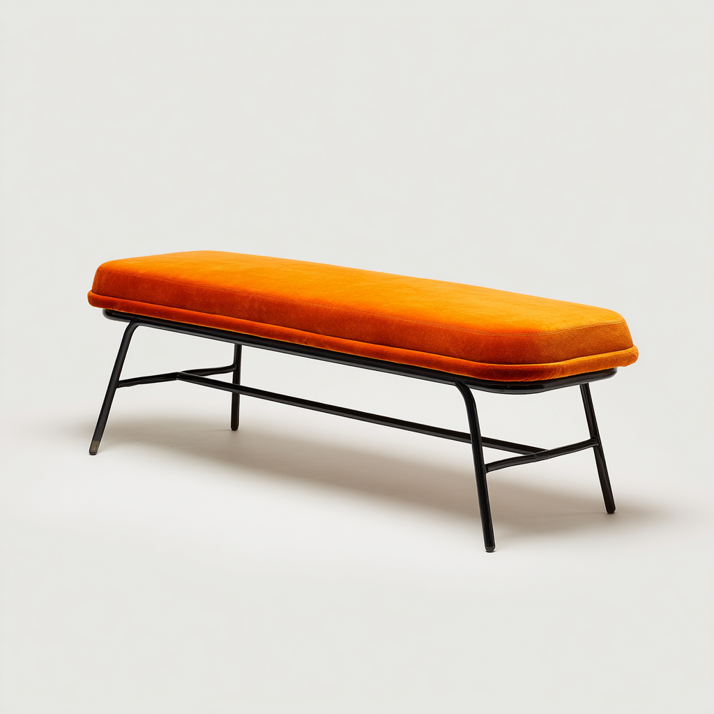 banc moderne avec piètement en métal