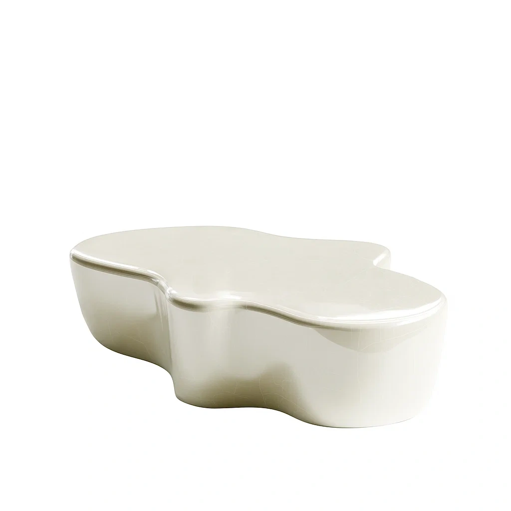 Table basse irrégulière en céramique émaillée