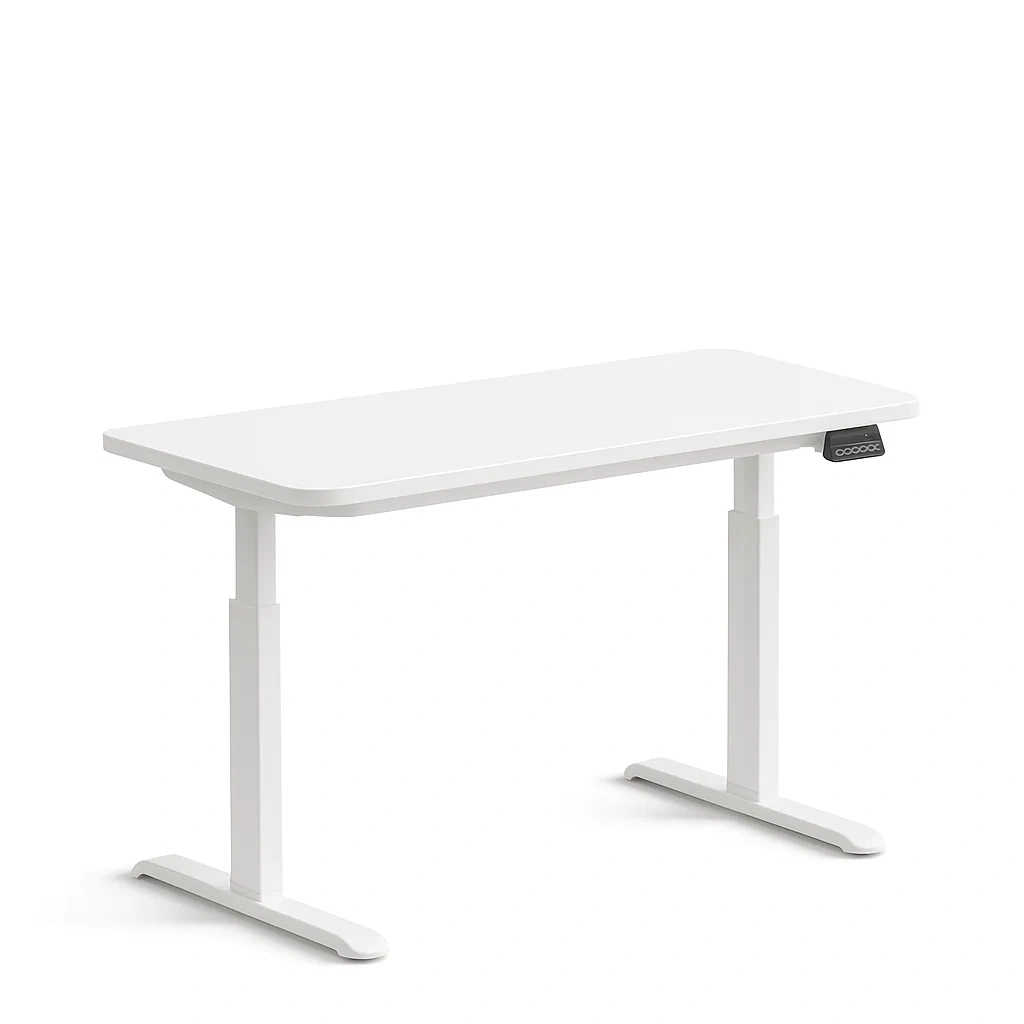 Bureau électrique réglable en hauteur blanc moderne