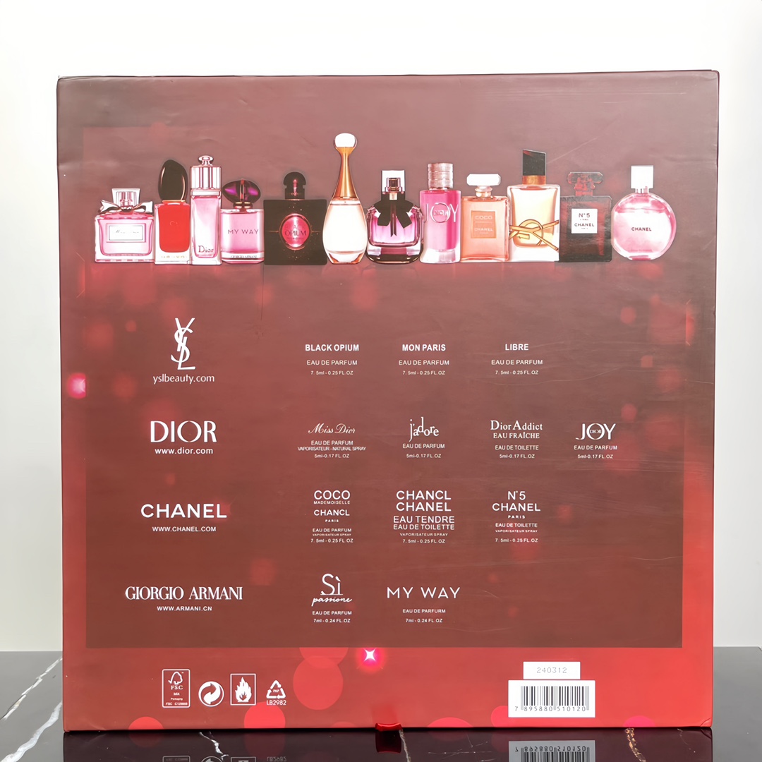 12-piece Mini Perfume Set in Heart-shaped Gift Box