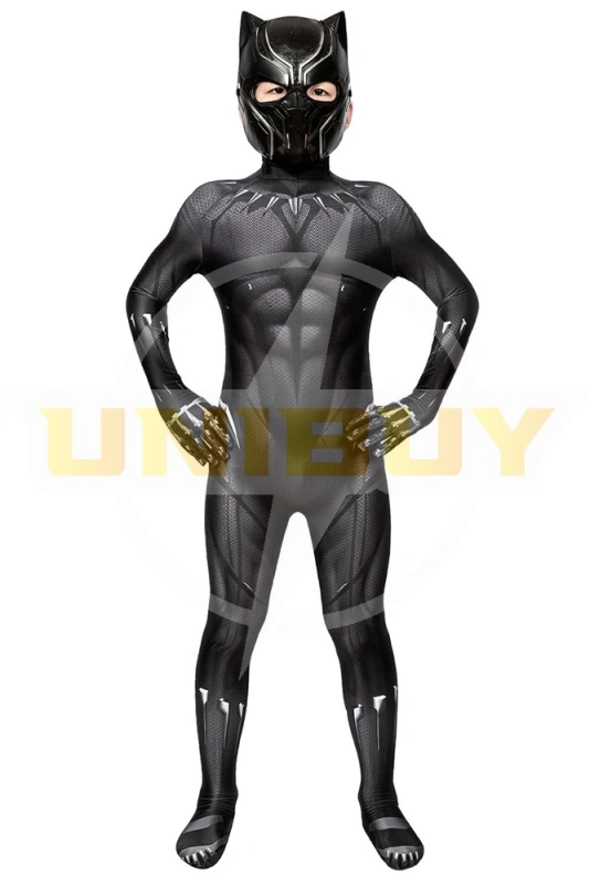 Black Panther T'Challa Kids Costume Cosplay Suit Captain America Civil War Unibuy