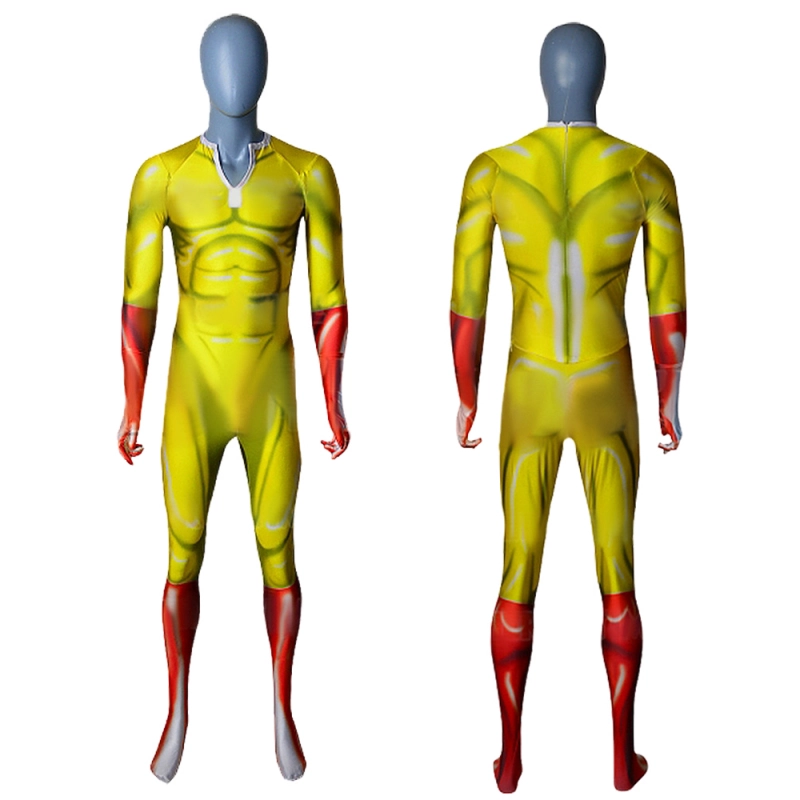 One-Punch Man Saitama Costume Cosplay Suit Bodysuit For Kids Adult Unibuyplus