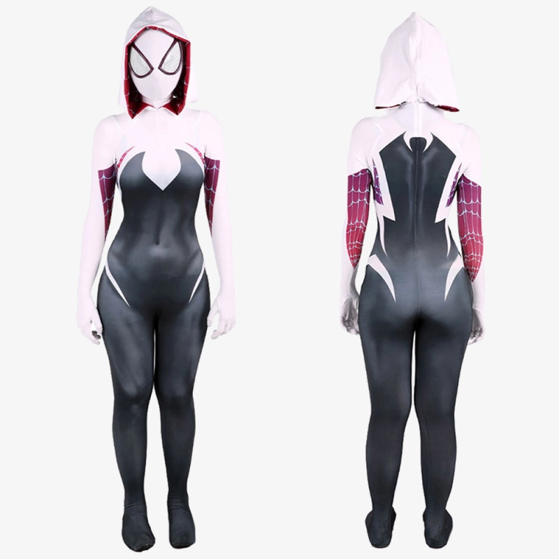 Gwen Stacy Suit Cosplay Costume Spider Man Jumpsuit Bodysuit For Kids Womens Ver 1 Unibuyplus