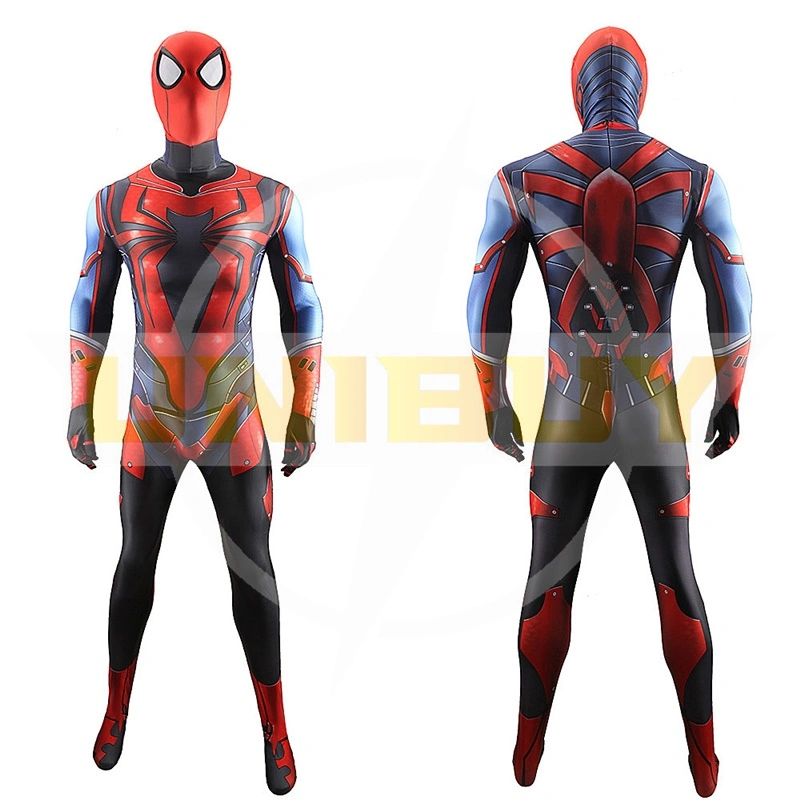 PS4 Spider Man Suit Cosplay Costume Peter Parker Jumpsuit For Kids Adult Unibuyplus
