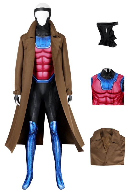 X-Men 97 Gambit Costume Cosplay Suit with Coat Remy Etienne LeBeau Unibuyplus