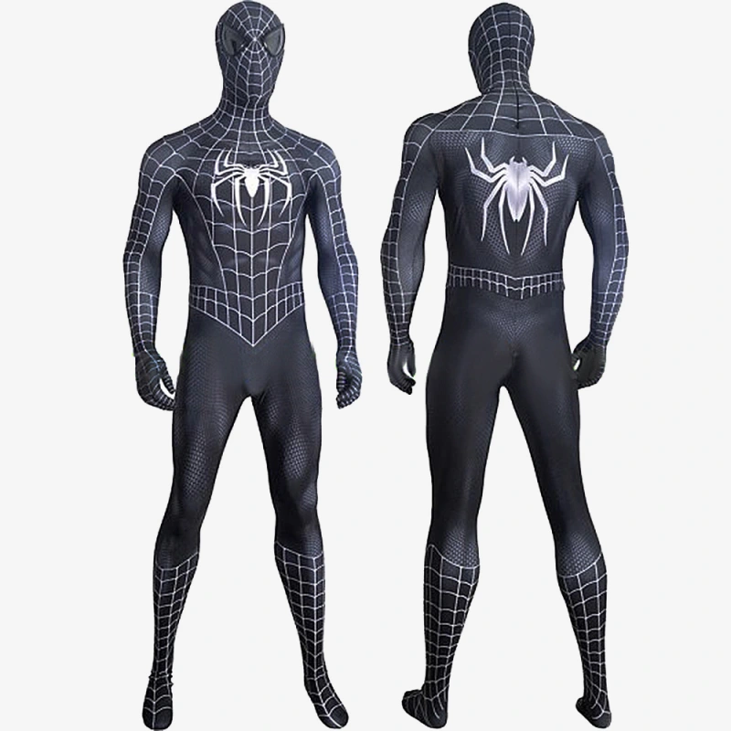 Spider-Man Symbiot Costume Cosplay Suit Venom Black Bodysuit For Men Kids Unibuy