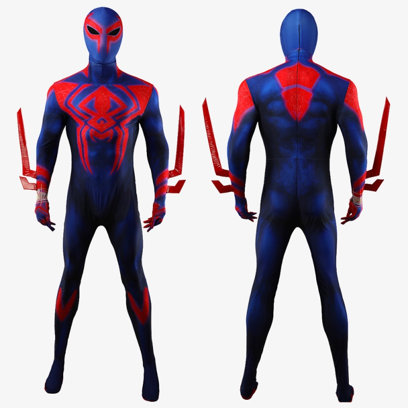 Spider-Man 2099 Suit Costume Cosplay Bodysuit Across the Spider-Verse For Men Kids Unibuyplus