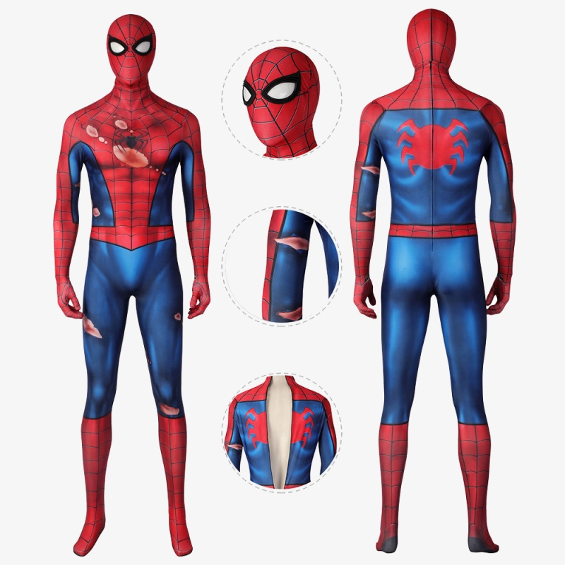 Marvel Spider-Man PS5 Classic Suit Damaged Costume Cosplay Unibuy
