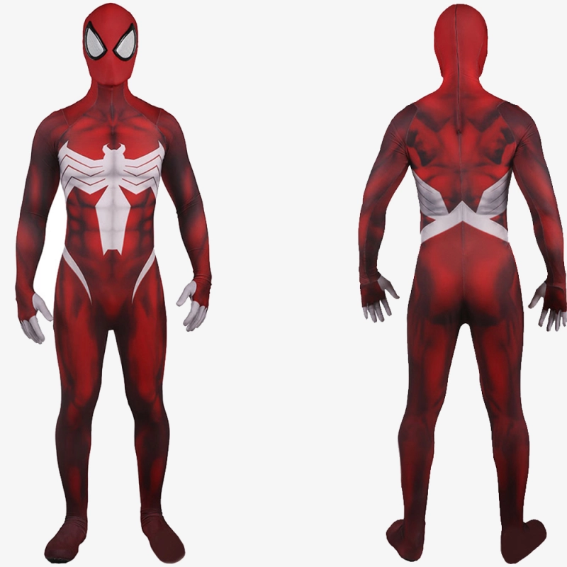 Spider-Man Symbiot Costume Cosplay Suit Venom Red Bodysuit For Men Kids Unibuy