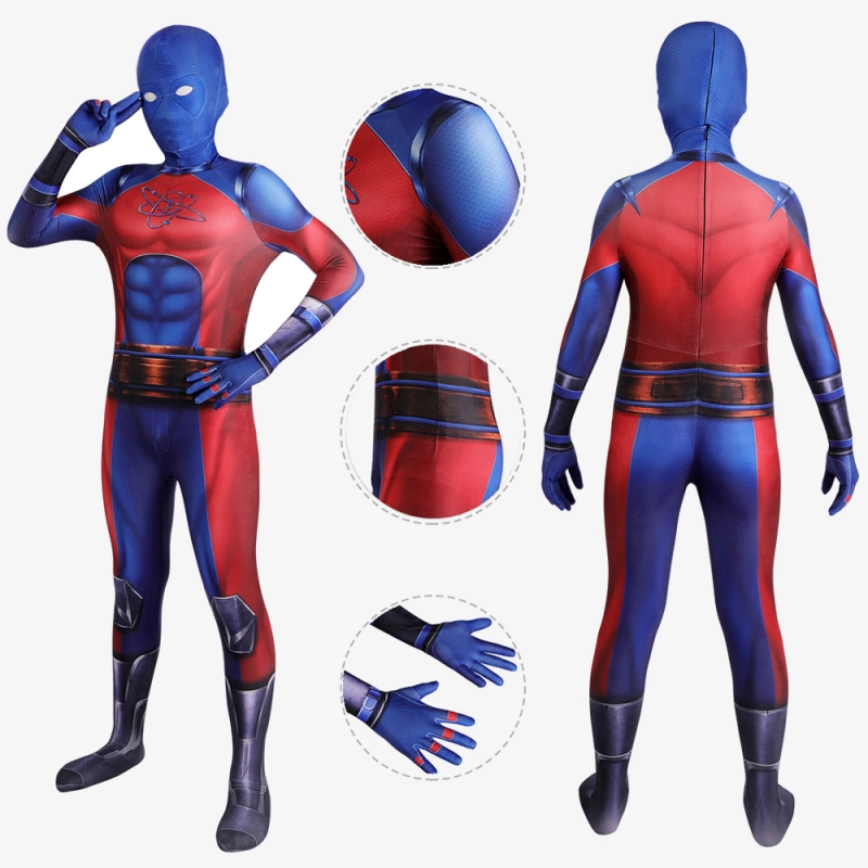 Black Adam Atom Smasher Costume Cosplay Suit Kids Unibuyplus