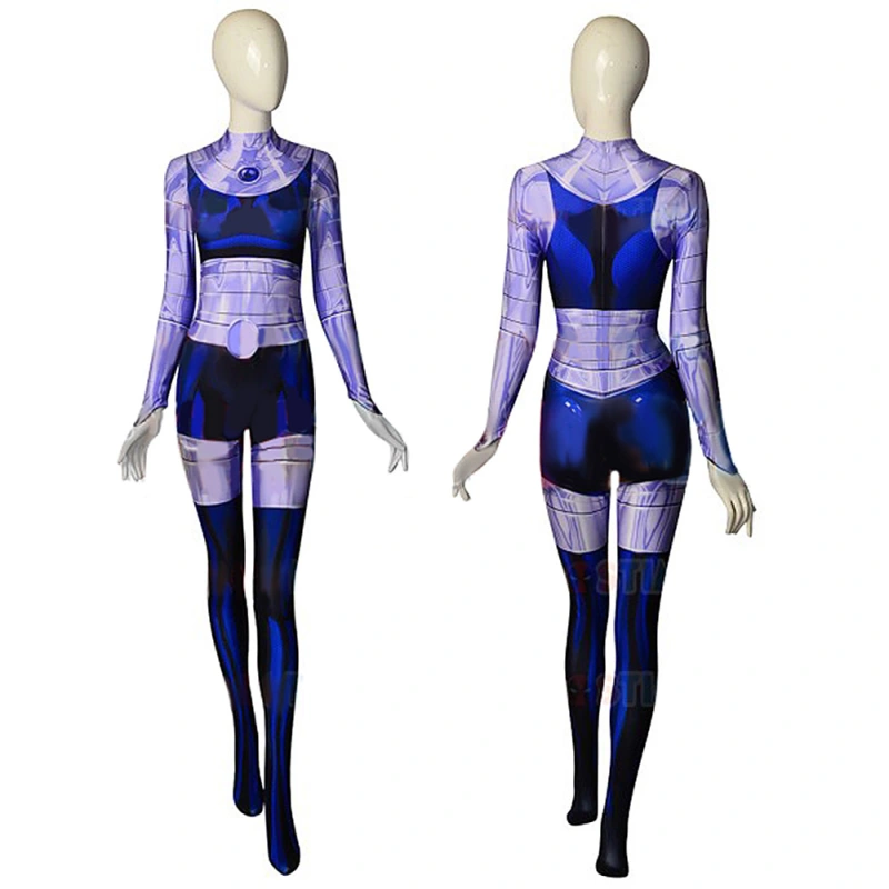 Teen Titans Blackfire Costume Cosplay Suit Bodysuit For Kids Adult Unibuyplus