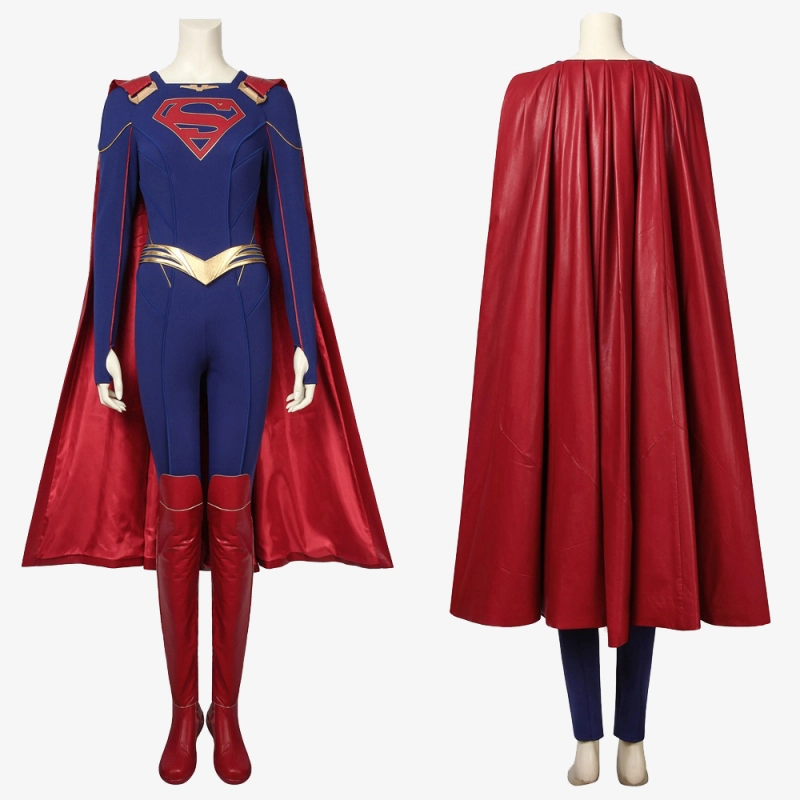Supergirl Costume Cosplay Suit with Cloak Kara Zor-El Supergirl Season 5 Ver.1 Unibuyplus