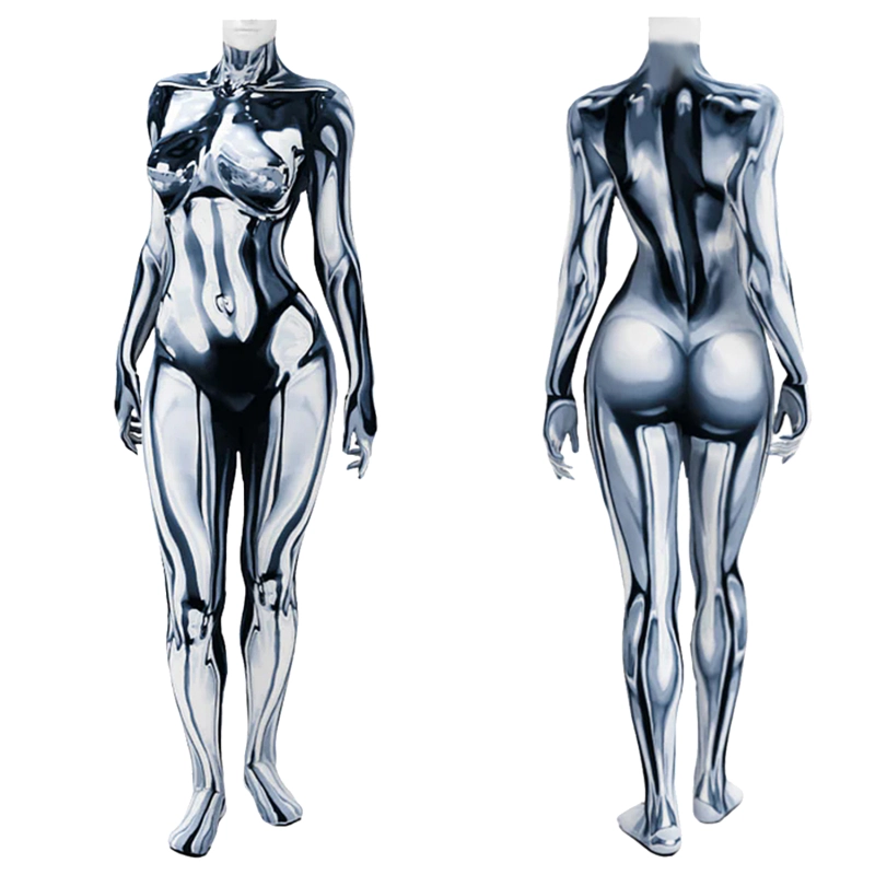 The Fantastic Four: First Steps Silver Surfer Costume Cosplay Suit Bodysuit For Kids Adult Unibuyplus