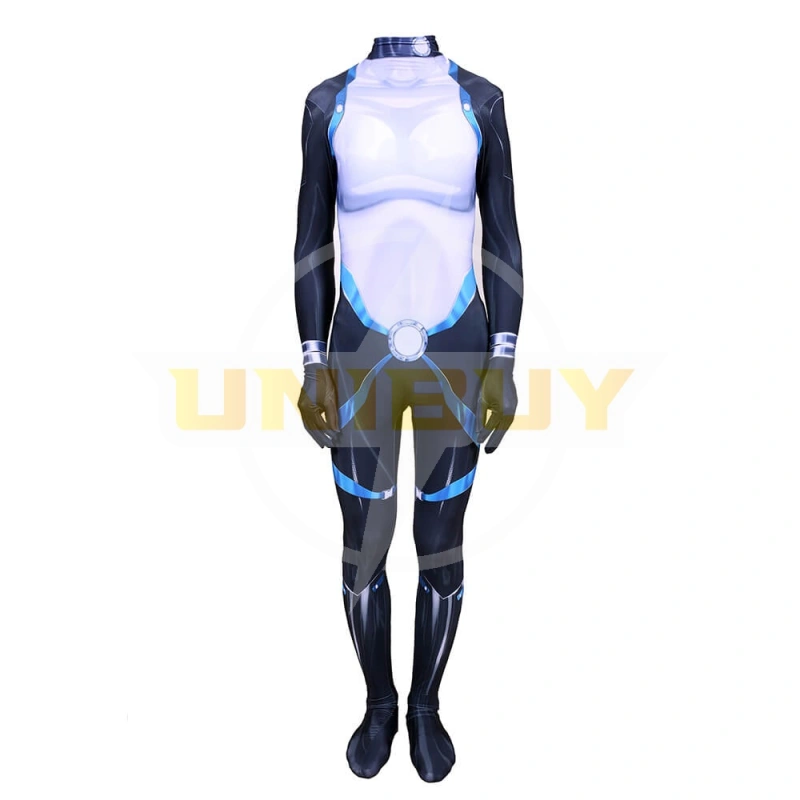 X-Men Domino Costume Cosplay Suit Neena Thurman Jumpsuit Bodysuit Unibuyplus