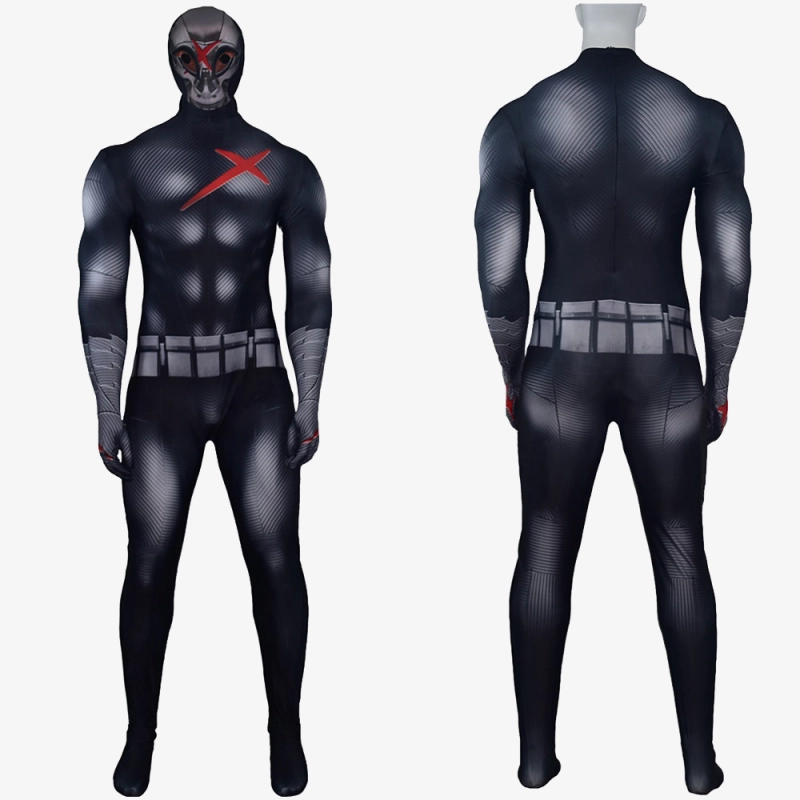 Anime Teen Titans Robin Red-X Costume Cosplay Jumpsuit Bodysuit For Kids Adult Unibuyplus