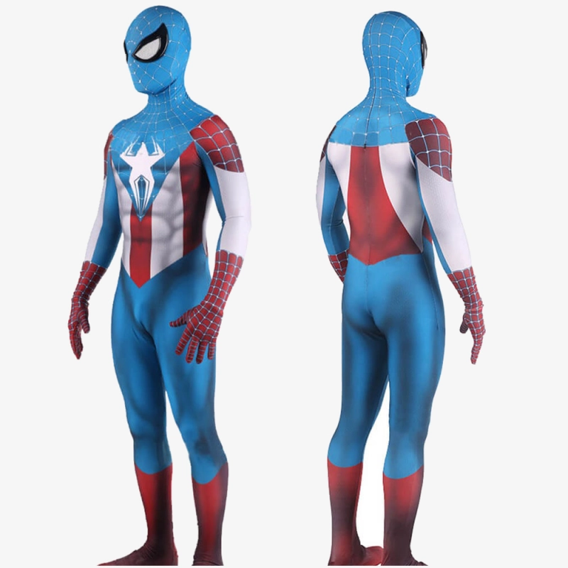 Avengers Captain America Spider-Man Crossover Cosplay Costume For Kids Adult Unibuy