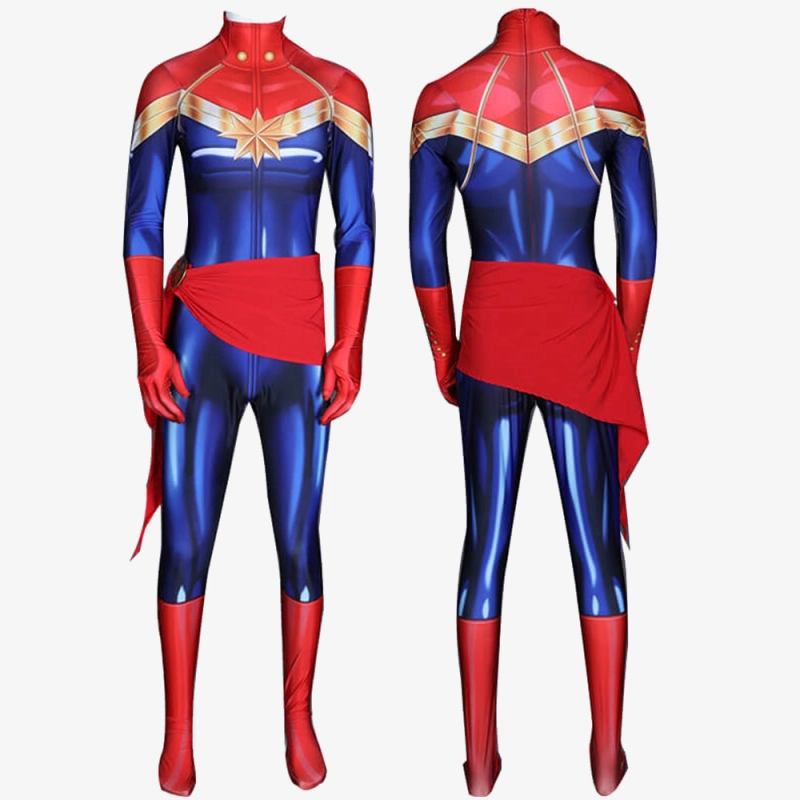 Captain Marvel Costume Cosplay Jumpsuit Carol Danvers Avengers Endgame For Kids Adult Unibuyplus