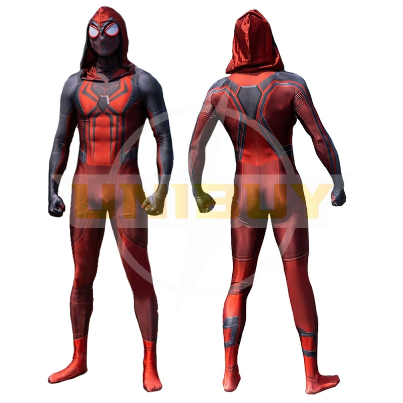 Miles Morales Crimson Cowl Suit Spider-man PS5 Costume Cosplay Bodysuit For Men Kids Unibuy