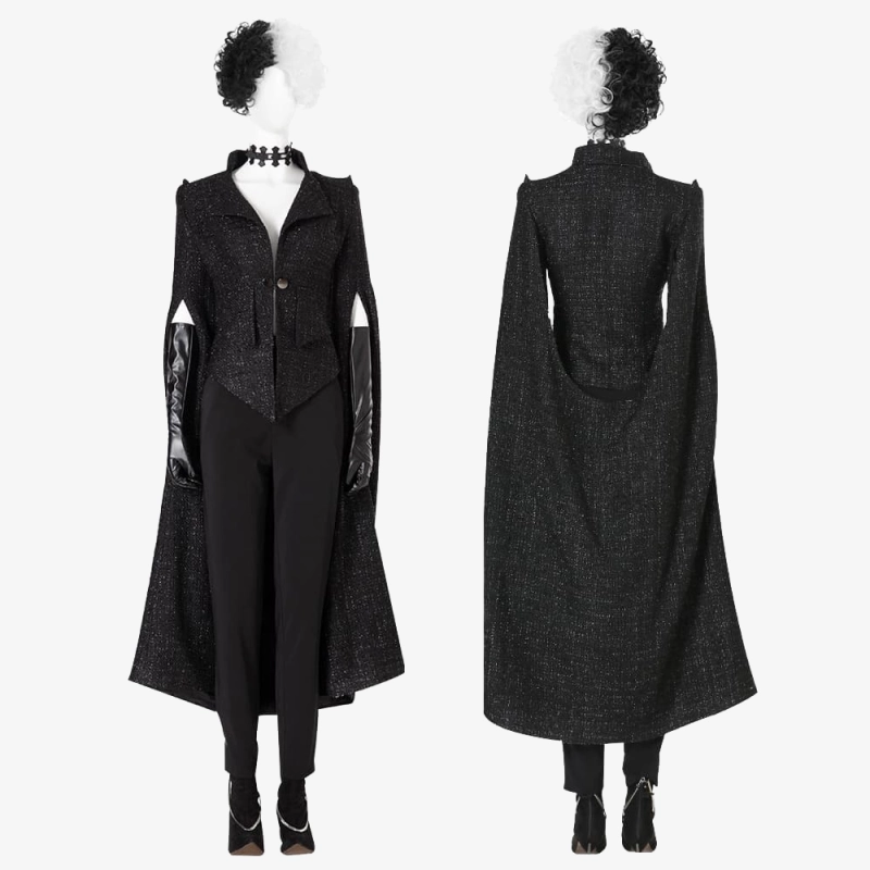 Cruella Costume Cosplay Black Dress Unibuyplus