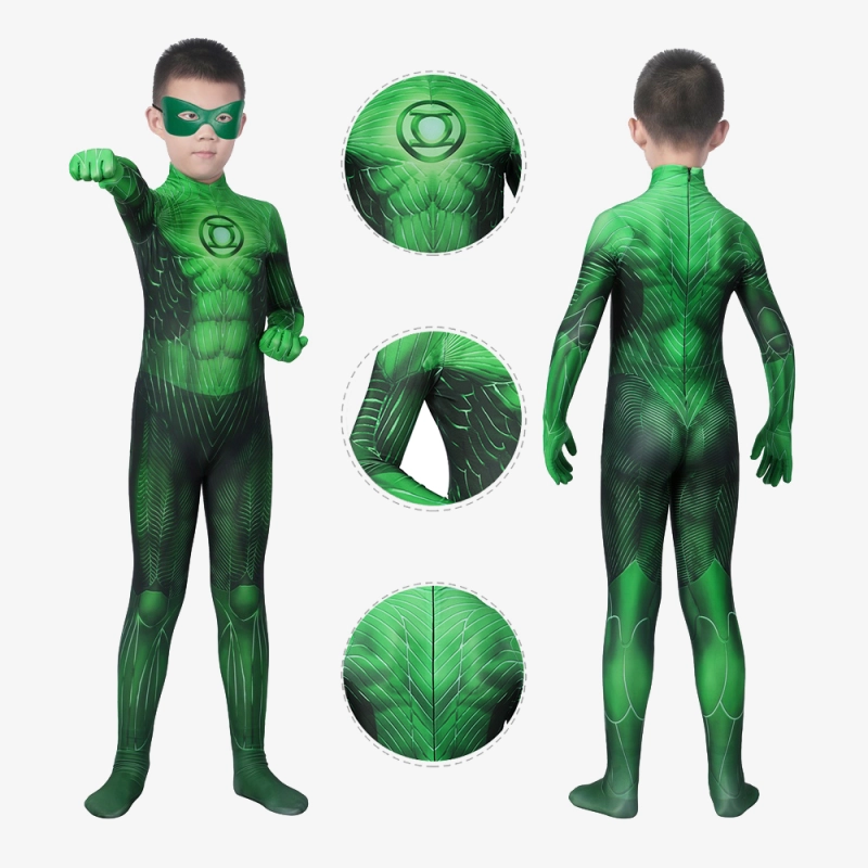 Green Lantern Hal Jordan Costume Cosplay Suit Kids Unibuy