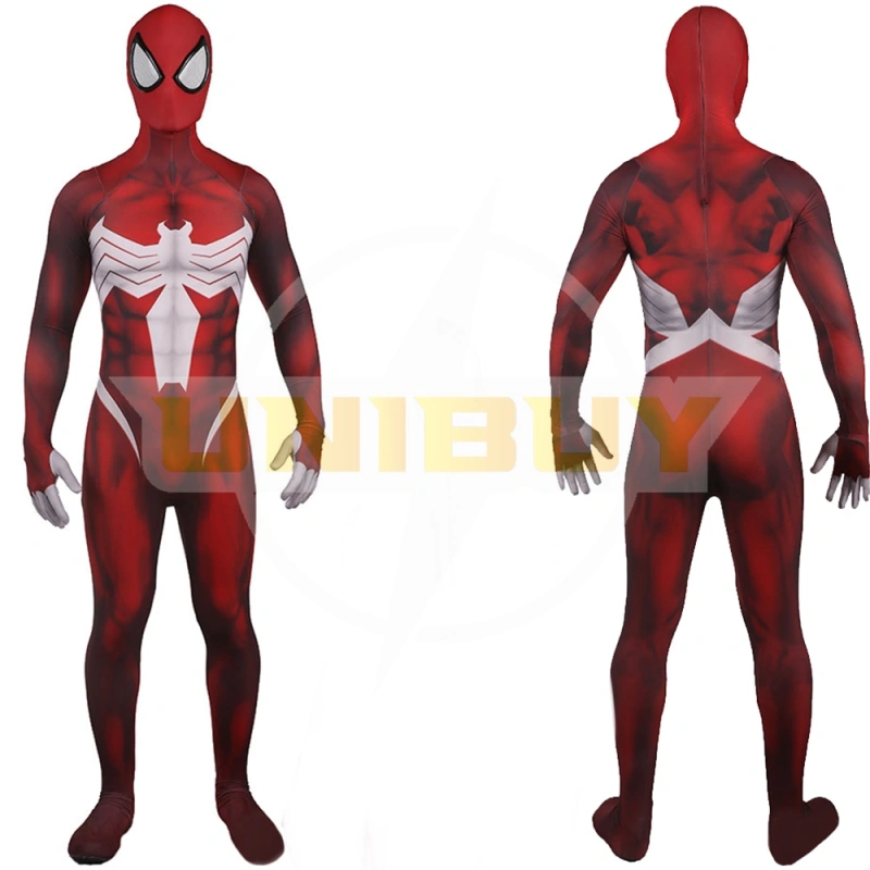Spider-Man Symbiot Costume Cosplay Suit Venom Red Bodysuit For Men Kids Unibuy