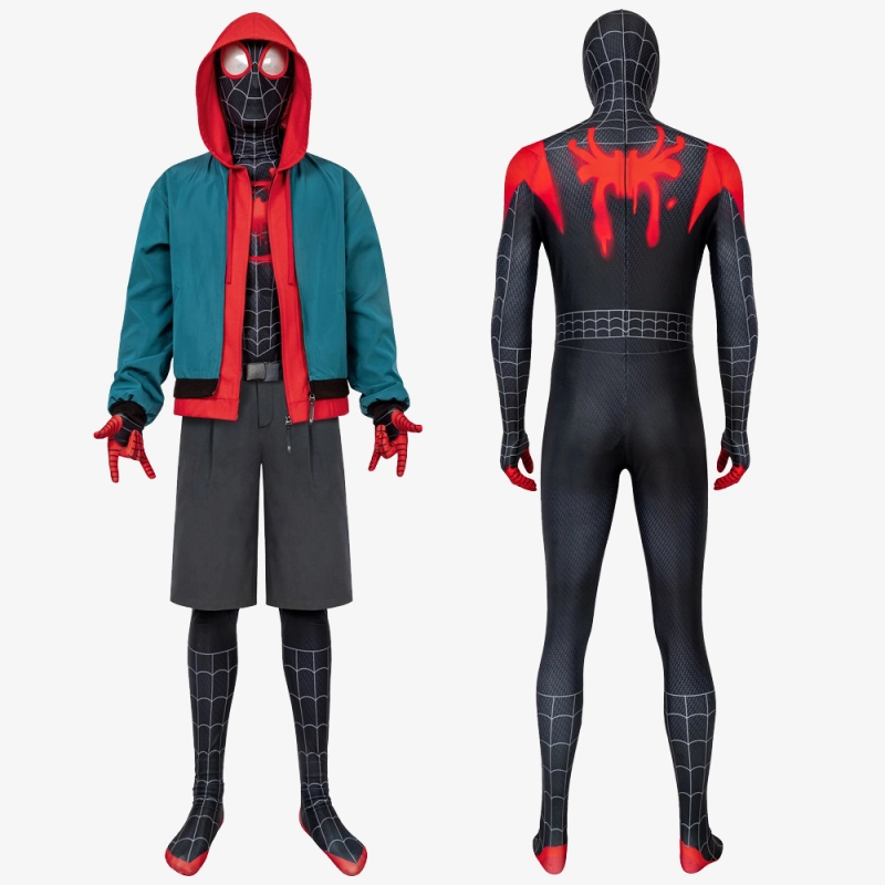 Miles Morales Costume Cosplay Suit Spider-Man Into the Spider-Verse Jacket Ver 2 Unibuy