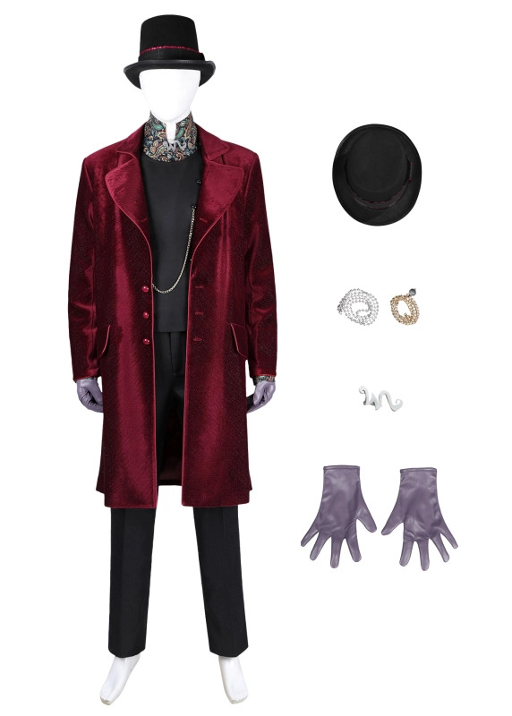 Charlie and the Chocolate Factory Willy Wonka Costume Cosplay Suit Unibuyplus