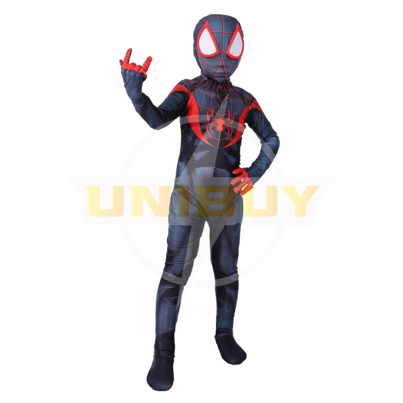 Miles Morales Costume Cosplay Suit Kids Spider-Man: Into the Spider-Verse Jumpsuit Unibuy