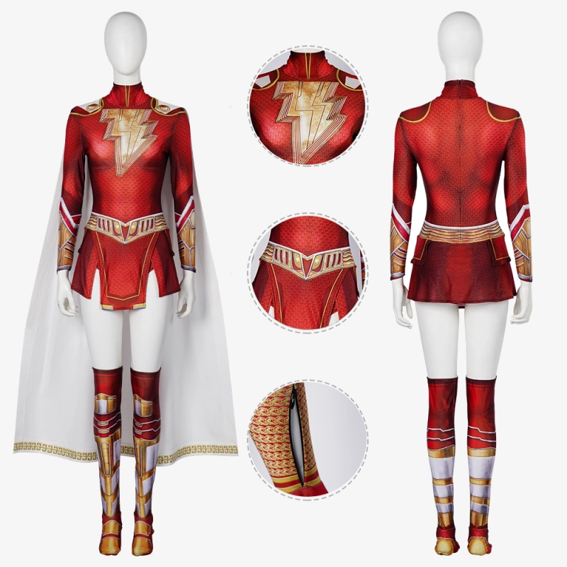 Shazam Fury of the Gods Mary Batson Bodysuit Costume Cosplay for Adults Kids Unibuyplus